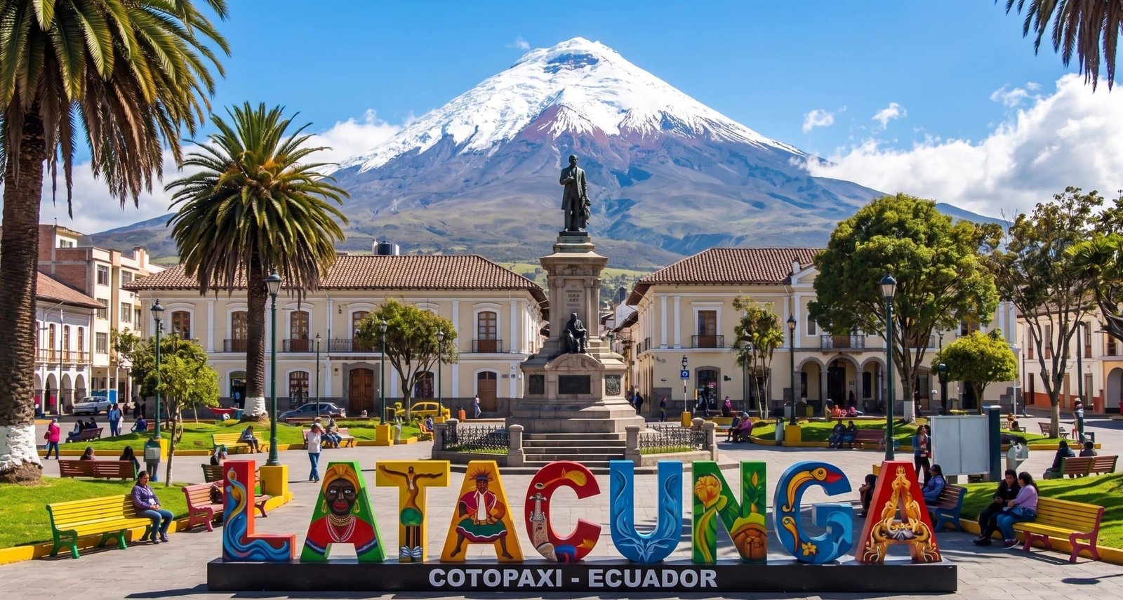 Latacunga con el Cotopaxi al fondo